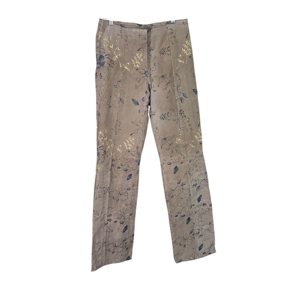 Wilsons Leather Maxima Women's Leather pants Size 6 Blue Flowers 30x33